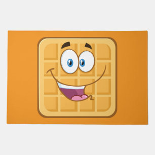 Happy Waffle Kawaii Smiling Breakfast Food Doormat