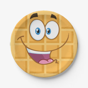 Happy Waffle Paper Plates