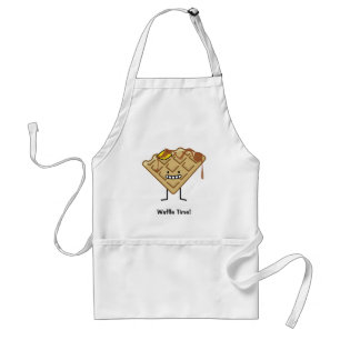 Happy Waffle with syrup and butter breakfast Adult Apron