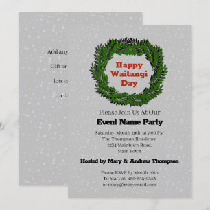 Happy Waitangi Day Fern New Zealand Invitation