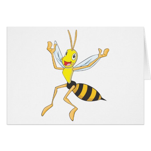 Happy Wasp Insect Cards (Front Horizontal)