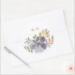 Happy Watercolor Florals Wedding Large Classic Round Sticker<br><div class="desc">Happy Watercolor Florals Wedding Round Large Classic Sticker Label.

#painted watercolor
#modern botanical
#floral wedding invitations
#spring wedding
#elegant
#summer wedding
#delightful wedding
#happy colors</div>