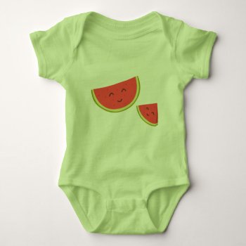 Happy Watermelon Baby Jersey Bodysuit by cartoonbeing at Zazzle