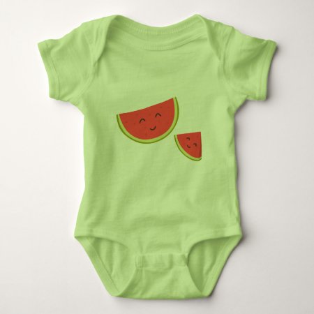 Happy Watermelon Baby Jersey Bodysuit