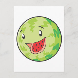 Happy Watermelon Fruit Smiling Postcard