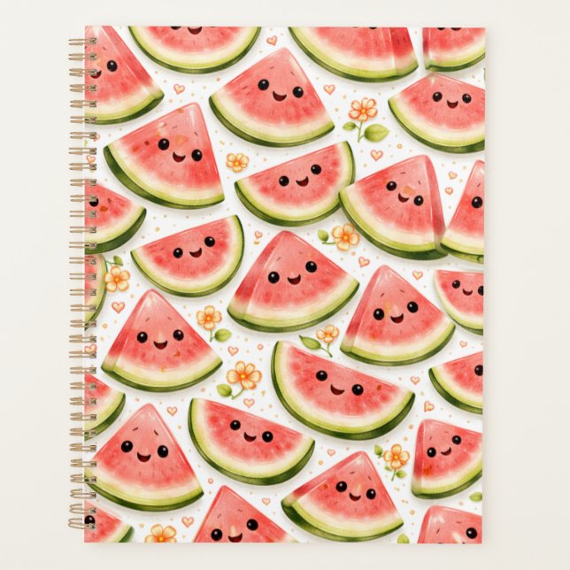 Happy Watermelon Planner Cover – Kawaii Watermelon (Front)