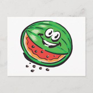 happy watermelon postcard