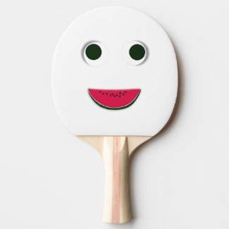 Happy Watermelon Smile with Big Eyes Ping Pong Paddle