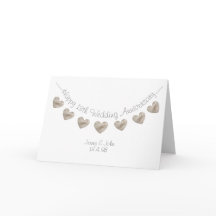 Happy Wedding 13th Anniversary lace heart bunting