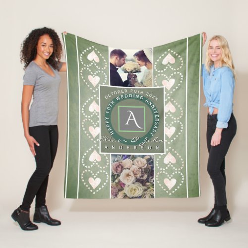 Happy Wedding Anniversary2 Custom Photos Fleece Blanket