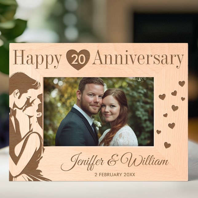 Happy Wedding Anniversary Couple Name Engraved Frames (Happy Wedding Anniversary Couple Name Etched Frames)