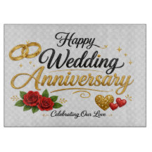 Happy Wedding Anniversary | Elegant Gold Rings & R
