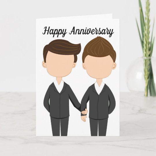 Happy Wedding Anniversary Gay Men Couple Card | Zazzle.com