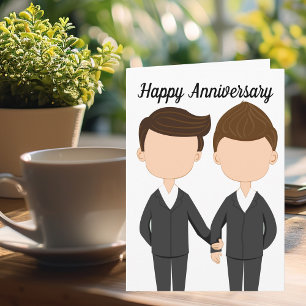 Happy Wedding Anniversary Gay Men Couple Card