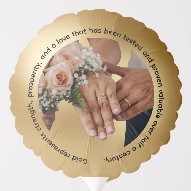 Happy Wedding Anniversary Gold Balloon (Front)