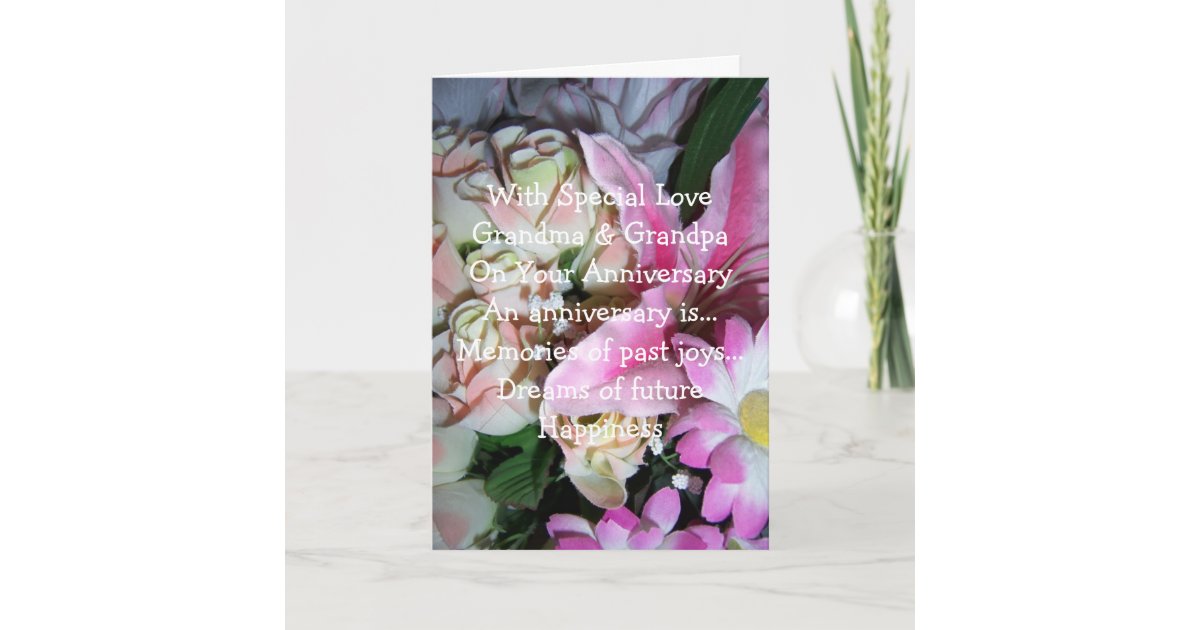 Happy Wedding Anniversary Grandma And Grandpa Card  Zazzle.com