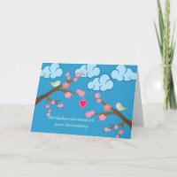 Happy Wedding Anniversary in German, Spring Birds
