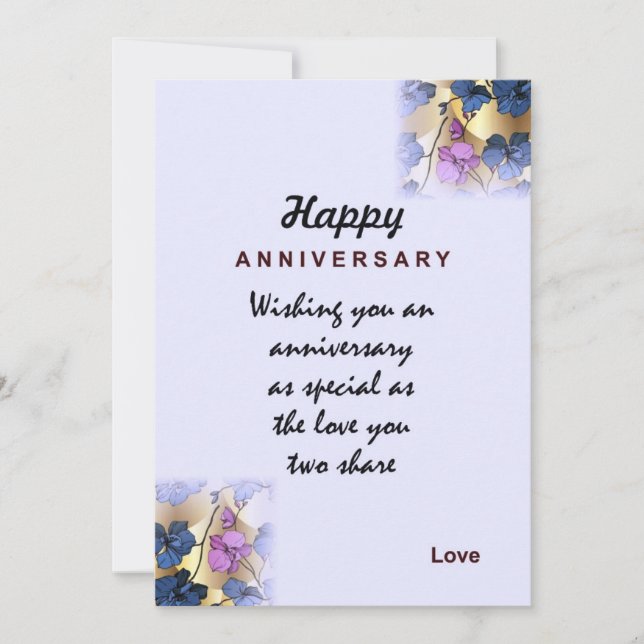 Happy Wedding Anniversary Invitation (Front)