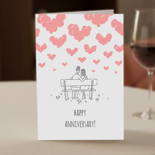 Happy Wedding Anniversary Married Couple Hearts