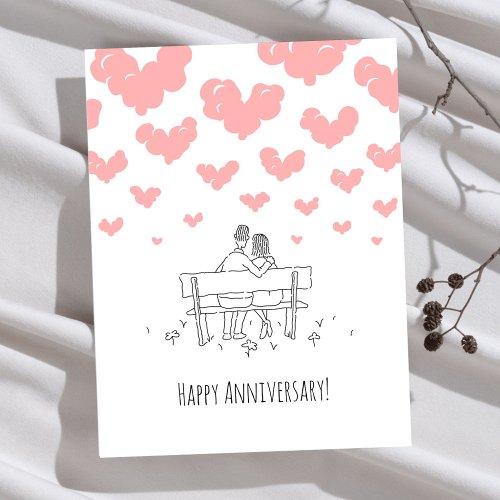 Happy Wedding Anniversary Married Couple Hearts