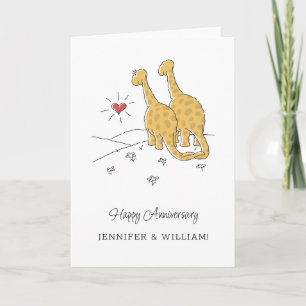 Happy Wedding Anniversary Married Dinosaurs Card