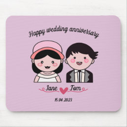 Happy wedding anniversary mouse pad