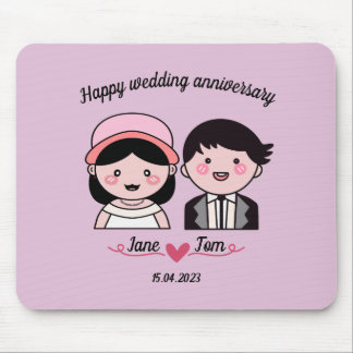 Happy wedding anniversary mouse pad