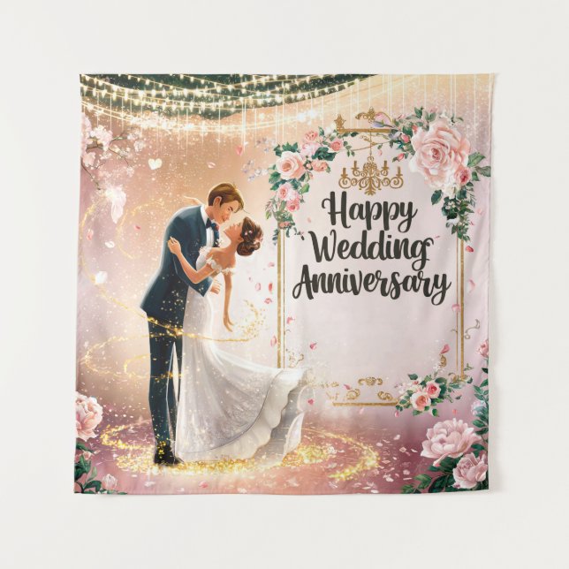 Happy Wedding Anniversary Mural #2 Tapestry (Front)