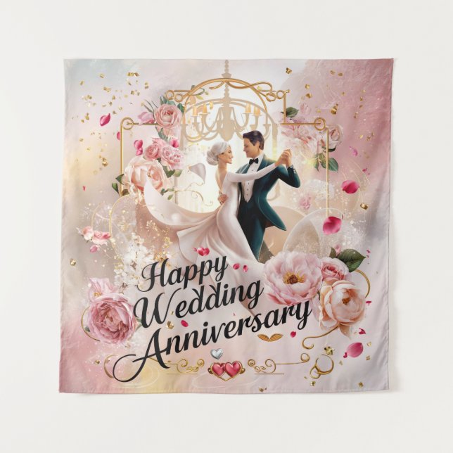 Happy Wedding Anniversary Mural #6 Tapestry (Front)