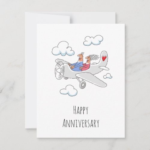 Happy Wedding Anniversary Red Heart Couple Card