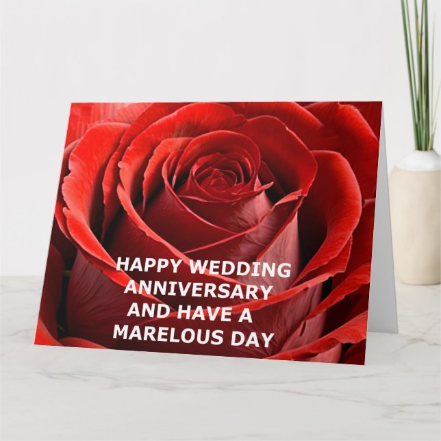 HAPPY  WEDDING ANNIVERSARY RED ROSE CARD  (Front)