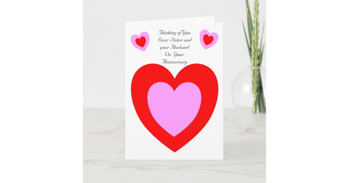 Happy Wedding Anniversary Sister And Husband Card Zazzle Com