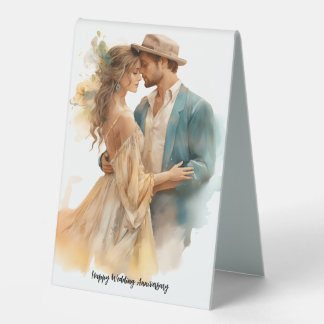 Happy Wedding Anniversary Table Tent Sign