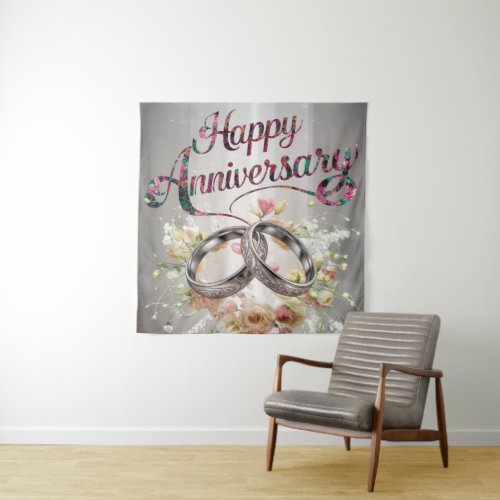 Happy Wedding Anniversary  Tapestry