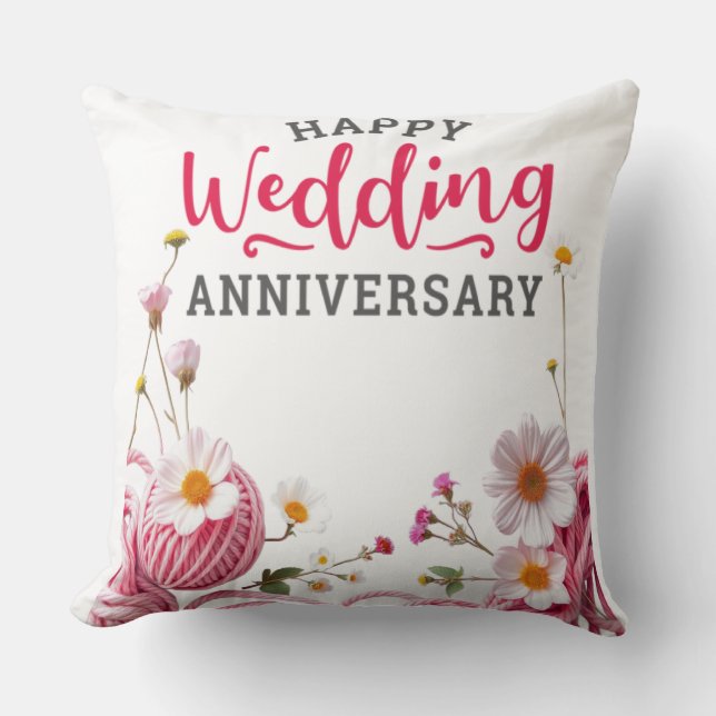 Happy wedding anniversary  throw pillow (Front)