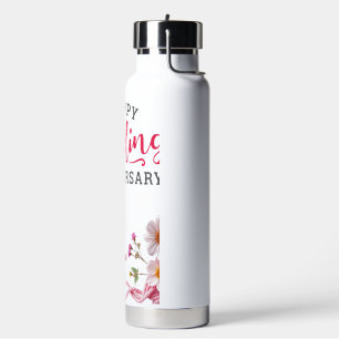 Happy wedding anniversary water bottle