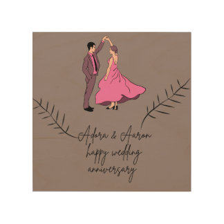 Happy wedding anniversary  wood wall art