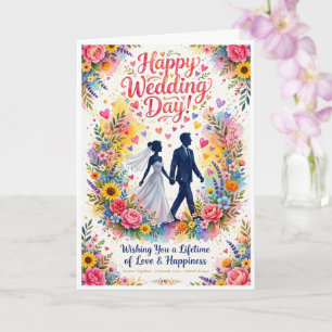 Happy wedding day card blank inside
