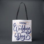 Happy Wedding Day Tote Bag – Romantic Gift<br><div class="desc">Celebrate their special day with this beautifully designed “Happy Wedding Day” tote bag – a perfect blend of charm and practicality. Whether you're gifting it to a bride, groom, bridesmaid, or using it as a thoughtful wedding party favor, this elegant tote is a keepsake they'll actually use and love. Crafted...</div>
