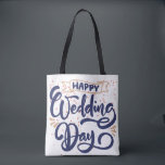 Happy Wedding Day Tote Bag – Romantic Gift<br><div class="desc">Celebrate their special day with this beautifully designed “Happy Wedding Day” tote bag – a perfect blend of charm and practicality. Whether you're gifting it to a bride, groom, bridesmaid, or using it as a thoughtful wedding party favor, this elegant tote is a keepsake they'll actually use and love. Crafted...</div>