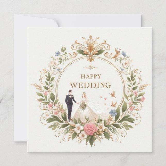 Happy wedding greeting card  (Front)