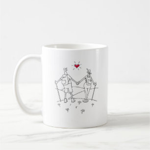 Happy Wedding Hiking Anniversary Red Heart Coffee Mug