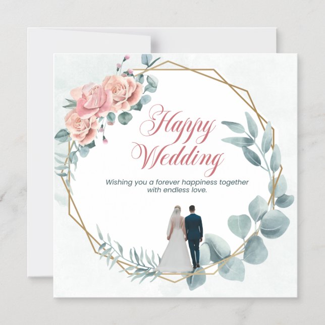 HAPPY WEDDING MAGNETIC INVITATION (Front)