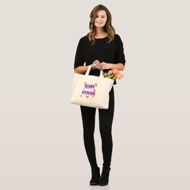 HAPPY WEDDING MINI TOTE BAG (Front (Model))