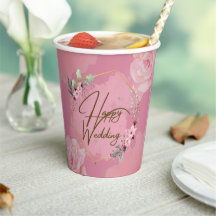Happy Wedding Paper Cups