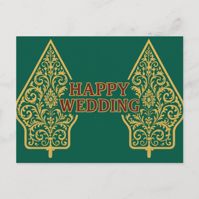 Happy Wedding Postcards  (Front)