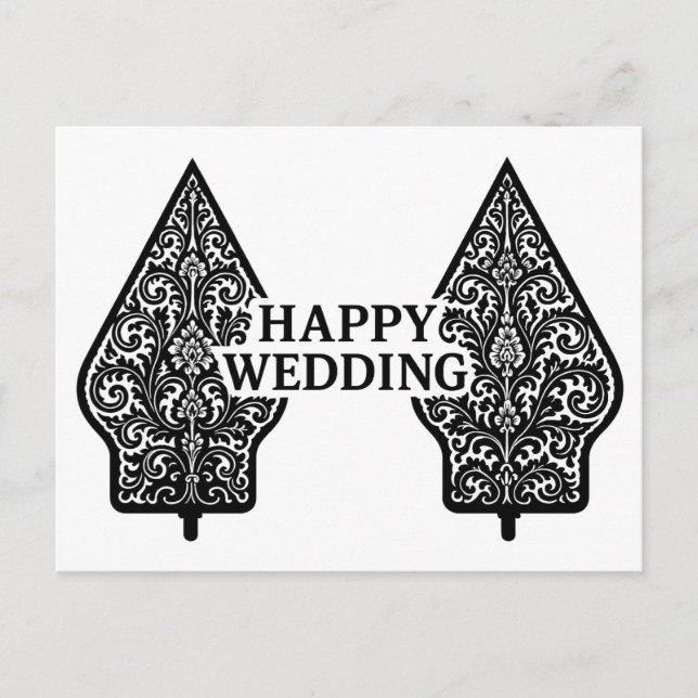 Happy Wedding Postcards  (Front)
