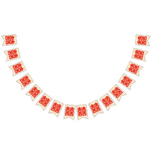 Happy Wedding Red Double Happiness Bunting Flags