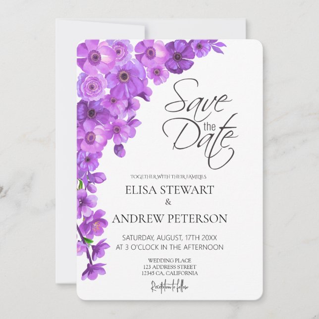 Happy Wedding Romantic Floral Wedding Invitation (Front)