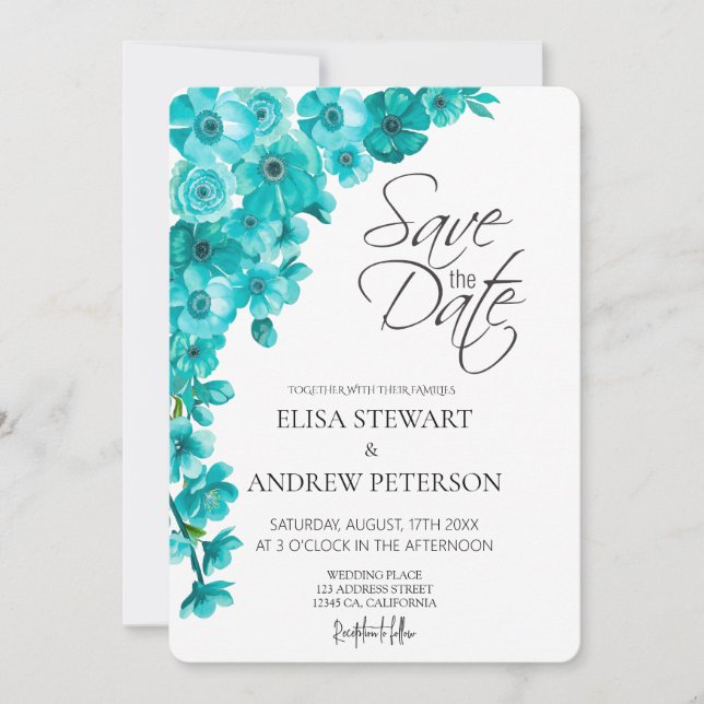 Happy Wedding Romantic Floral Wedding Invitation (Front)